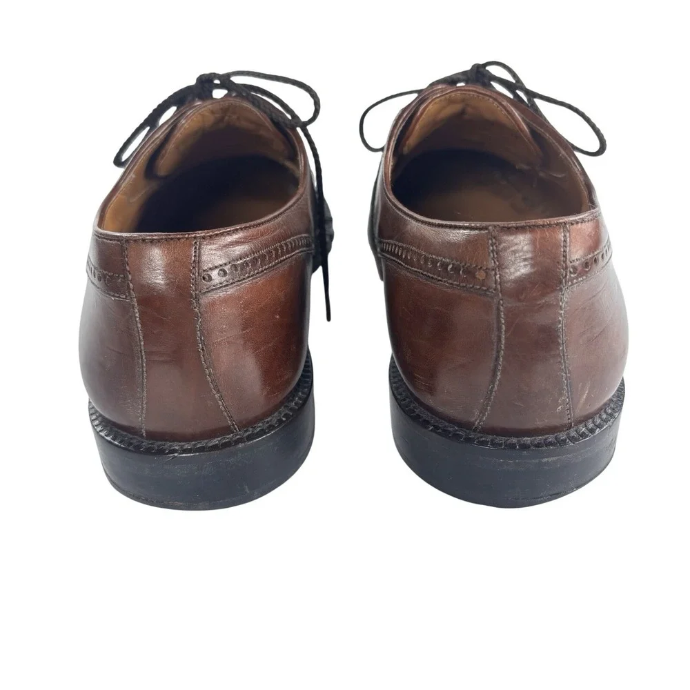 Mezlan Valencia Oxford Shoes Brown Woven Leather Cap Toe Brogue Mens 10‎